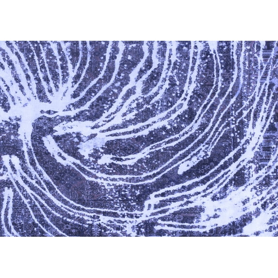 Ahgly Company Indoor Rectangle Abstract Blue Modern Area Rugs, 4' x 6'