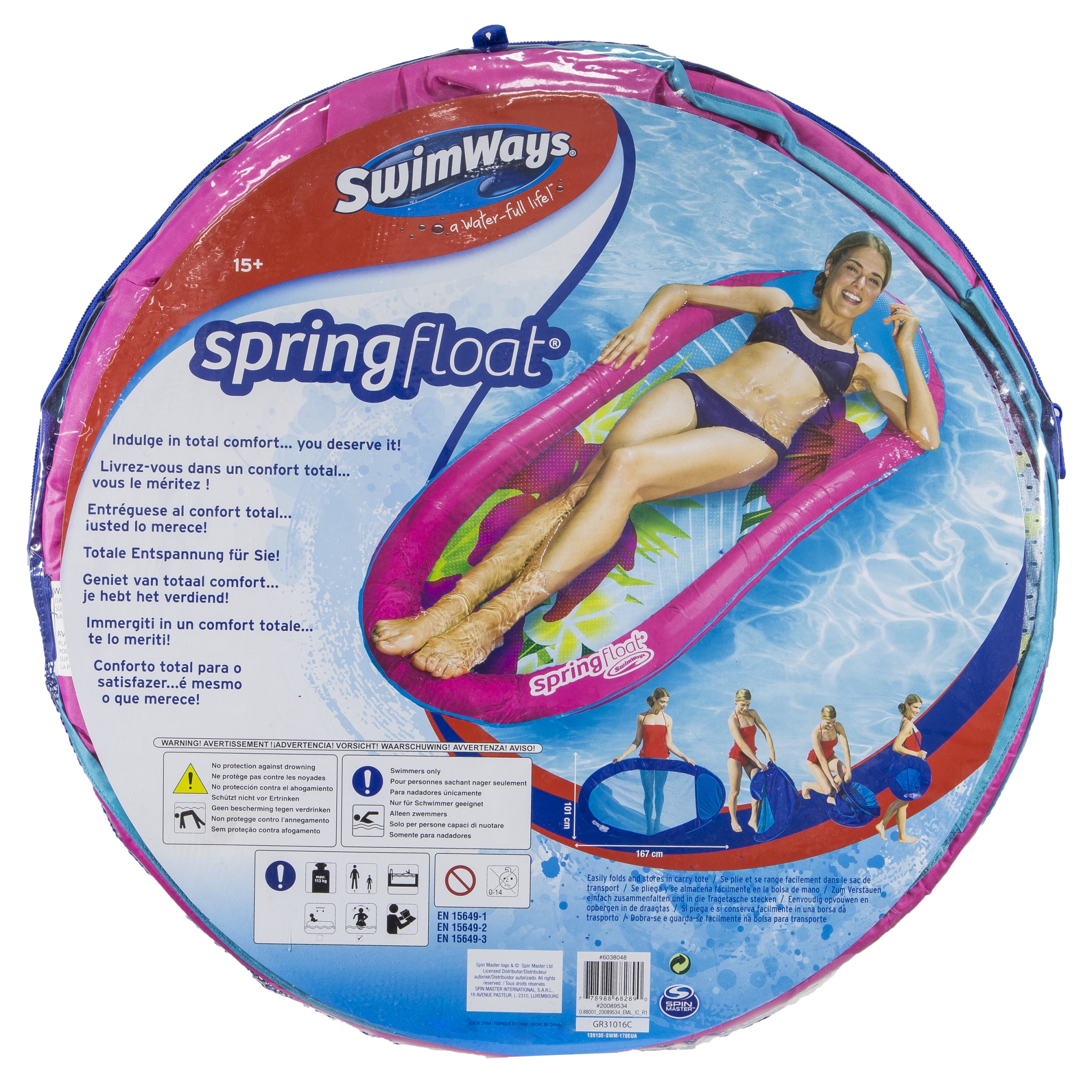 SwimWays Spring Float Graphic Prints Pink Tropical Hibiscus Walmart