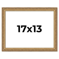 17x13 Frame Gold Solid Wood Picture Frame Width 1.25 Inches | Interior Frame Depth 0.375 Inches |