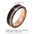 thumbnail image 2 of PAMTIER Men's Tungsten Carbide 6mm Classic Rose Gold Line Grooved Wedding Ring Black and Silver Matte Brushed Comfort Fit Beveled Edges Size 9, 2 of 6