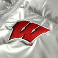 thumbnail image 4 of Women's ZooZatz Silver Wisconsin Badgers Metallic Cropped Full-Zip Sleeveless Puffer Vest, 4 of 4