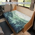 thumbnail image 4 of CHAQLIN Washable Furniture Protector Suitable for Trips RV RV Couch Covers Fit for Jackknife Sleeper Sofas, Watercolor Misty Mountain Forest Print with Flying Birds, 4 of 7