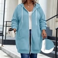 thumbnail image 4 of Maplenight Women's Plus Size Zip Up Hoodie Long Sleeve Full Zip Hooded Sweatshirts with Pockets Casual Loose Fall Jackets, 4 of 6