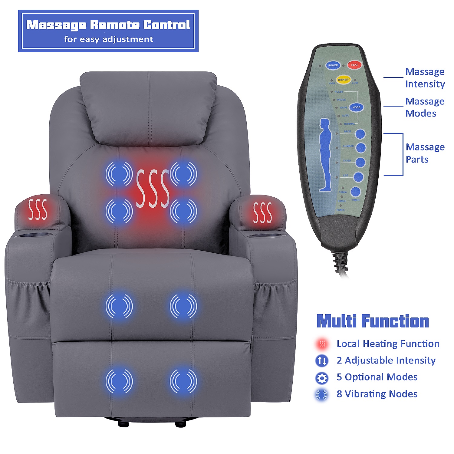 Walnew power lift recliner with massage and heat Clearance
