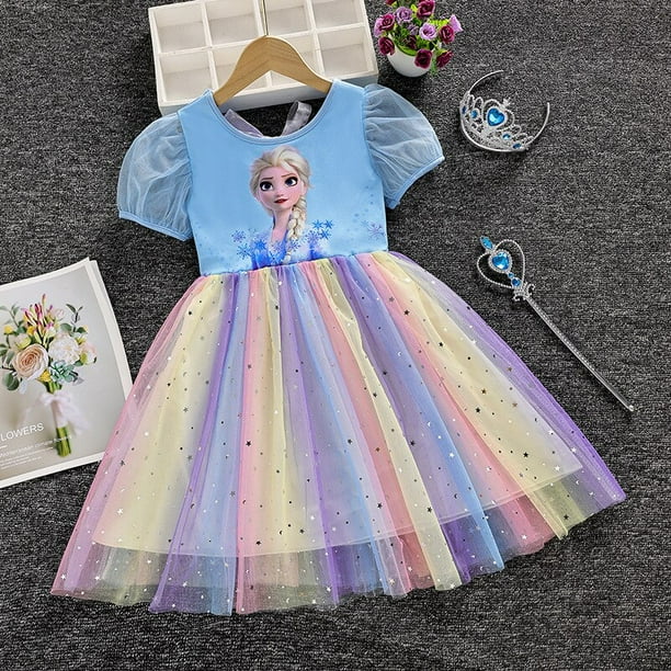 Vestidos de princesa para ninas con mangas voladoras Ropa para ninos Frozen Elsa Vestidos de fiesta para bebes Ninos Rh Vestido de verano zhangmengya unisex Bodega Aurrera en linea