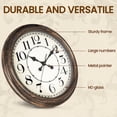 thumbnail image 4 of Geevon Retro Silent 18 Inch Wall Clock Non Ticking, Rustic Vintage Clock Quartz Decorative, Battery Operated for Kitchen/Office/Classroom/Bedroom/Living Room Decor, 4 of 15