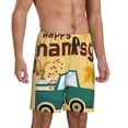 thumbnail image 2 of Pofeuu Happy Thanksgiving Day Print Men's Soft Woven Elastic Waistband Sleep Pajama Short-X-Large, 2 of 6