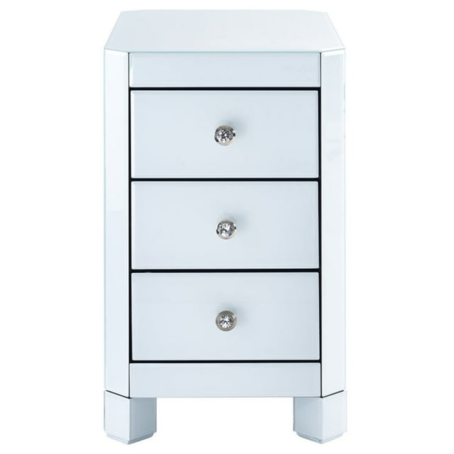 Pulaski Reverse Painted White Glass End Table in White