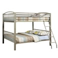 thumbnail image 2 of JERFIT Full Over Full Bunk Bed, Metal Frame with Movable Ladder, Converts to Two Separate Beds, Metallic Grey Finish, Contemporary Design, 2 of 6
