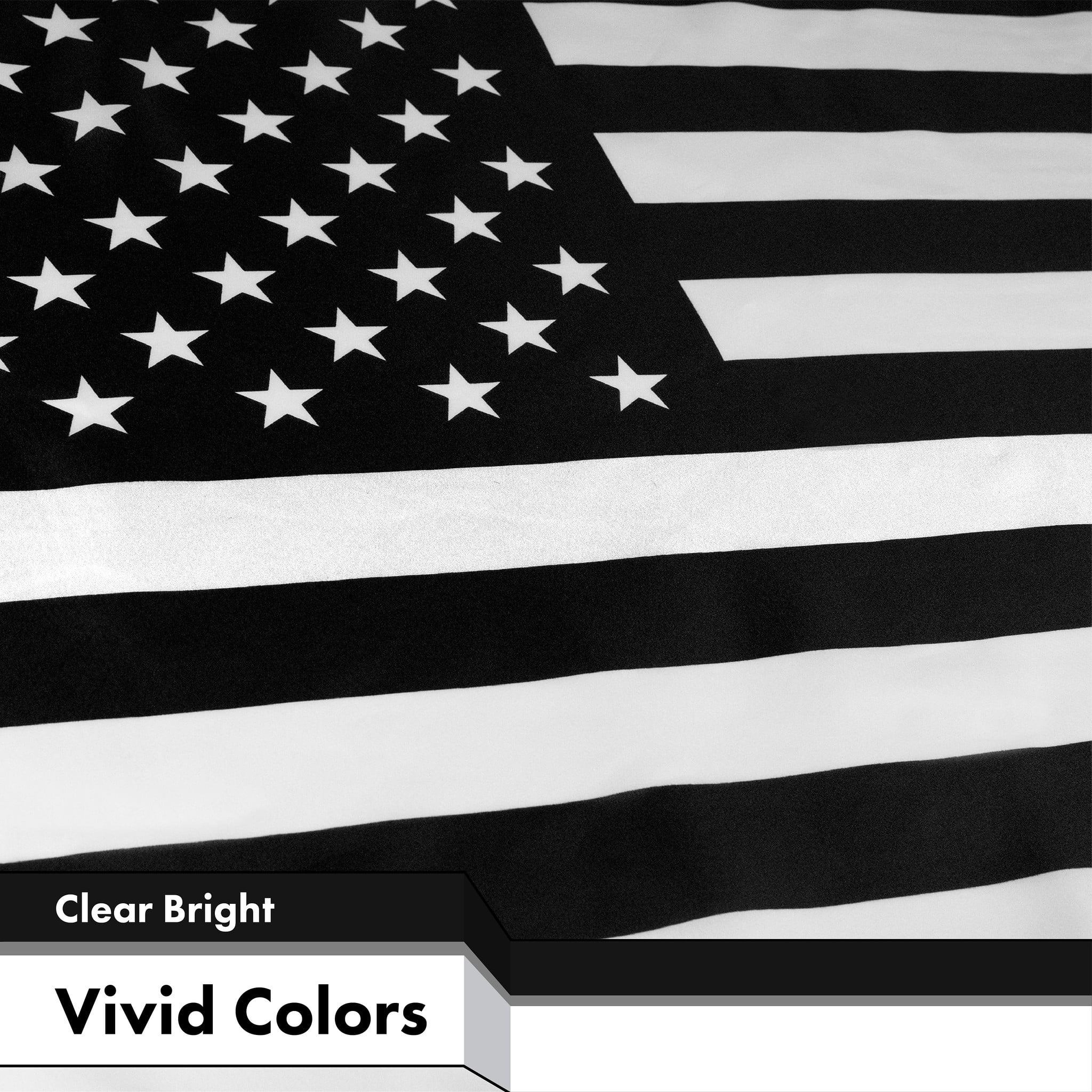 USA Black and White Flag 3x5FT 2-Pack 150D Printed Polyester By G128