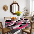 thumbnail image 3 of Pink Stripe Table Cloth Waterproof Tablecloths, Gradient Grey Moire Geometric Modern Abstract Tablecloth Dining Table Cover for Kitchen Party Tabletop Outdoor, Square Tablecloth 54x54 Inch, 3 of 9