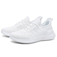thumbnail image 6 of Men's White Breathable Knit Running Shoes, Lightweight Lace-Up Athletic Sneakers, Non-Slip Casual Footwear for Gym, Walking, and Everyday Activities, 6 of 10