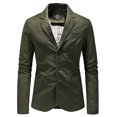 thumbnail image 2 of XFLWAM Men's Vintage Business Casual Work Wear Suit Jacket Long Sleeve Sport Coat Single Breasted Formal Blazer Army Green XXL, 2 of 3