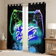 thumbnail image 2 of Manfei Kids Gamepad Controller Black Out Curtains,Console Video Game Curtains Pack of 2 (42x63 Each),Blue Sequin Print Bedroom Curtains For Boys,Luxury Bedroom Decor, 2 of 6