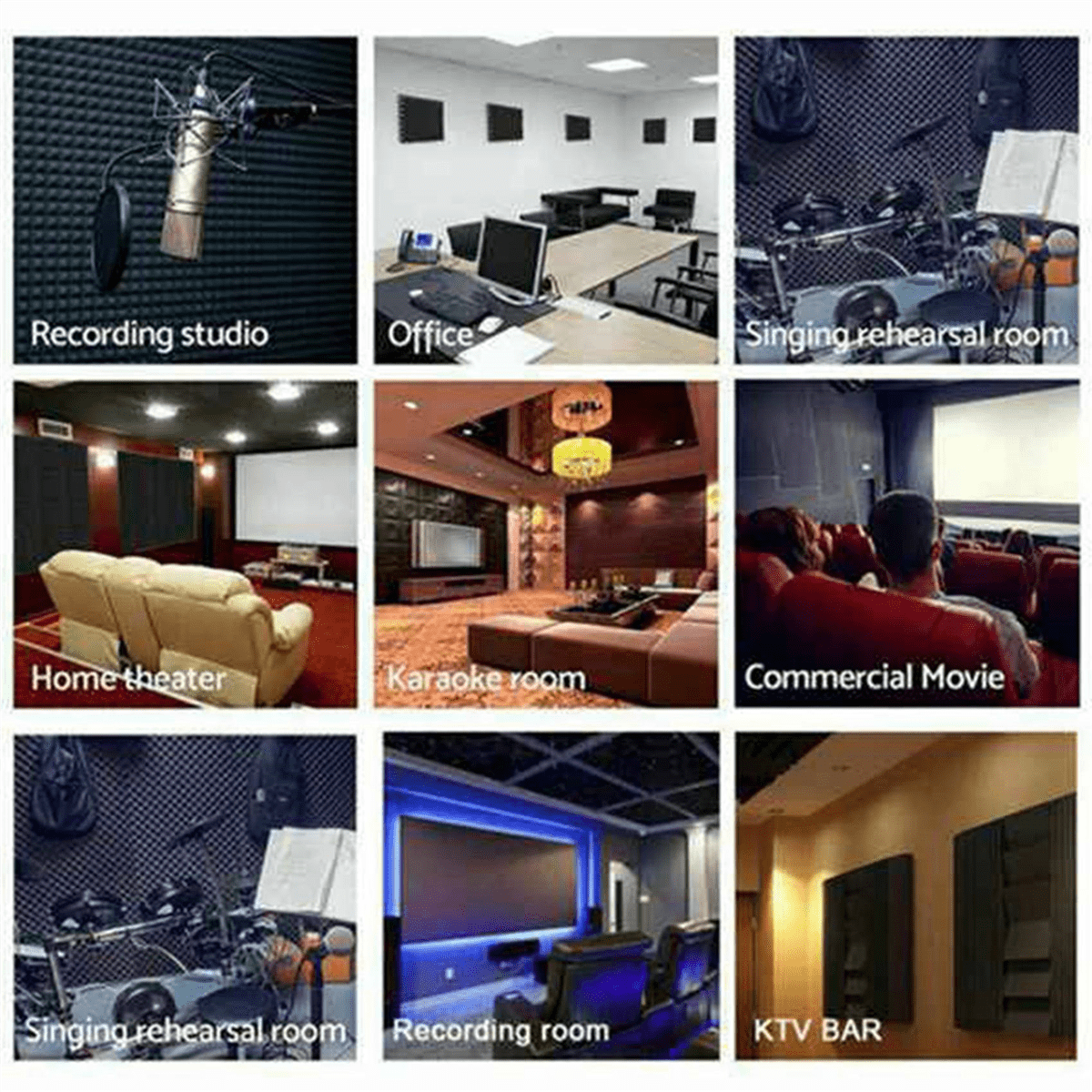 18 Pcs Acoustic Panels Foam Board Studio Sound-Absorbing Firewall Wedge Tiles Helps Reduce and Unnecessary Noise