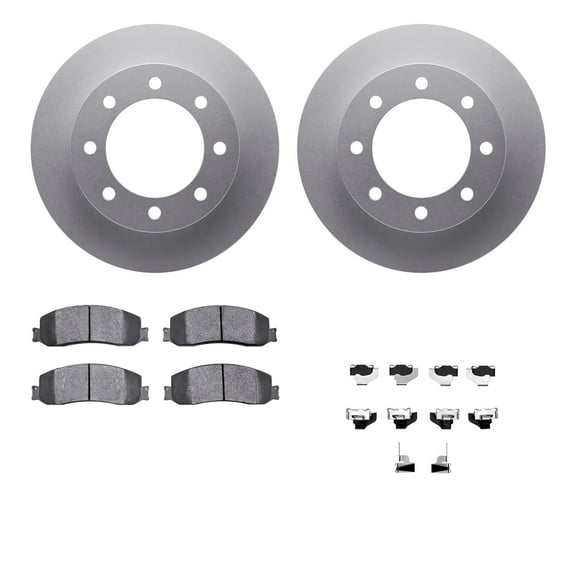 Dynamic Friction Company Front Geospec Brake Rotors with Ultimate Duty Performance Brake Pads includes Hardware 4412-54055