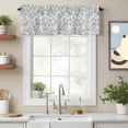 thumbnail image 2 of Farmhouse Flower Kitchen Curtain Valances for Windows Farmhouse Short Curtains, Botanical Vintage Light Blue Leaf Rod Pocket Valance Curtain for Bedroom Cafe Living Room 60"x18", 2 of 8