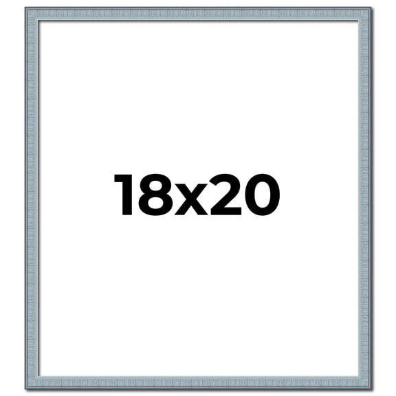 18x20 Frame Blue Scuffed Farm Board Solid Wood Picture Frame Width 0.75 Inches | Interior Depth 0.5