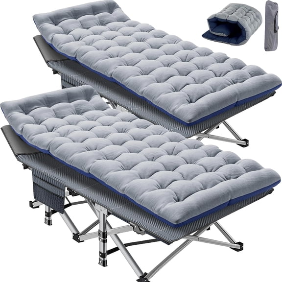 FICISOG Adult Folding Camping Cots, 900lbs Layer Oxford Sleeping Cots with Carry Bag & Mattress