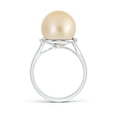 thumbnail image 2 of Angara Golden South Sea Cultured Pearl and Diamond Bypass Ring in 14K White Gold for Women | June Birthstone Jewelry for Her, 2 of 7