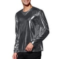 thumbnail image 4 of CAMISETAS DE HOMBRE INSPIRE CHIC Cuello Redondo Manga Larga Top Brillante S Gris, 4 of 7