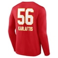 thumbnail image 3 of Men's George Karlaftis Red Kansas City Chiefs Wordmark Player Name & Number Long Sleeve T-Shirt, 3 of 3