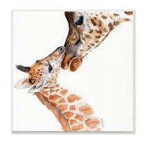 Stupell Industries Giraffe Family Portraits Animal Watercolor Painting Unframed Art Print Wall Art, 12x12, by Jennifer Redstreake
