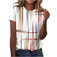 thumbnail image 2 of ICHUANYI Clearance Womens Casual Printing Pullover Round Neck Short Sleeve T-shirt Tops(White, M) ICHUANYI WER2023081404365, 2 of 4