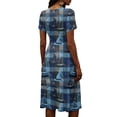 thumbnail image 5 of Halloween Vacation Dresses for Women Casual Midi Dress V Neck Short Sleeve A Line with Halloween Print Fall Halloween Party Daily Outfit, 5 of 5