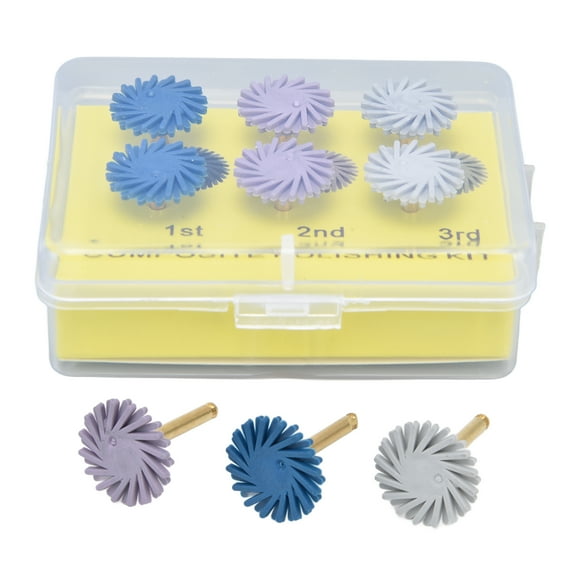 6pcs/set 3 Colors Mixed Dental Composite Resin Polishing Disc Kit Spiral Flex Brush Burs