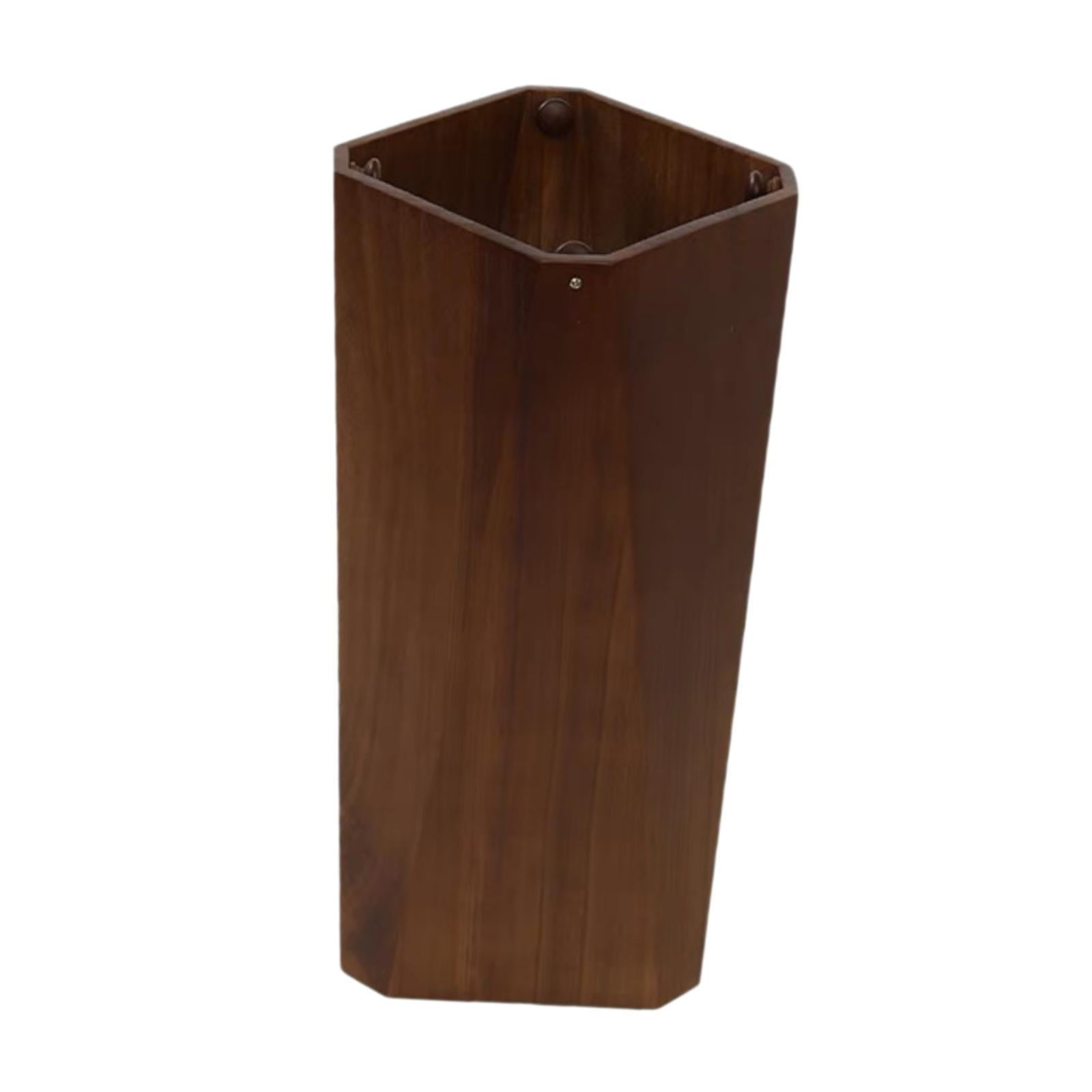 oshhni Wooden Umbrella Holder Creative Organizer Bin for Hallway Supermarket Office Brown