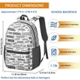 thumbnail image 3 of Baseball Words and Icons White 17" School Backpacks for Teens,Waterproof Oxford Fabric,S-Shape Padded Straps for School,Travel,Hiking,Camping, 3 of 6