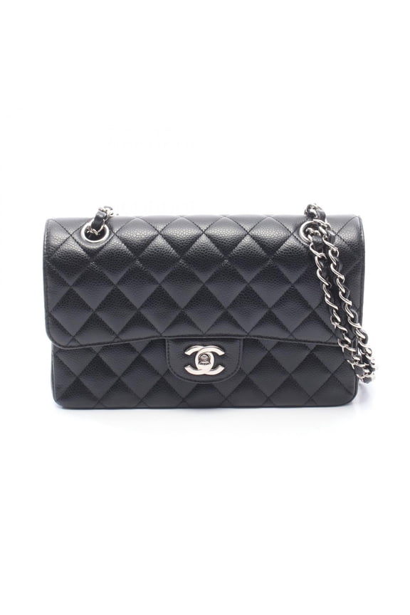 Pre-Owned Chanel Matelass Double Flap Shoulder Bag/Handbag, Calfskin Leather, Women's, Black...