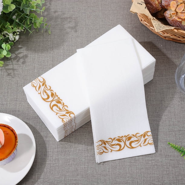 unbranded 25Ud Servilletas De Cena Descartables Doradas Con Para Eventos Y Celebraciones