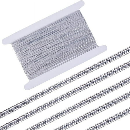 48 Yards Flat Nylon Elastic Cord/Band with Rubber Inside Webbing Garment Sewing Accessories Light Grey 3mm