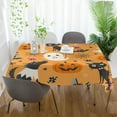 thumbnail image 5 of Coolnut Orange Halloween Elements Rectangle Tablecloth 54x54In,Dinner Table Cover for Outdoor & Indoor Patio, Picnic, BBQ, Holiday Party Halloween Decoration, 5 of 7