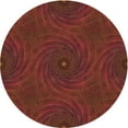 thumbnail image 1 of Ahgly Company Indoor Round Patterned Mahogany Brown Area Rugs, 5' Round, 1 of 6