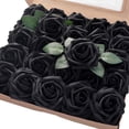 thumbnail image 1 of Artificial Flowers 25pcs Fake Roses with Stems and 2 leaves for DIY Wedding Bouquets Party Decor, 1 of 5