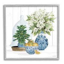 Stupell Country Botanicals Citrus Arrangement Botanical & Floral Painting Gray Framed Art Print Wall Art