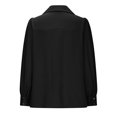thumbnail image 5 of Vest Tops For Women Solid Color Long Sleeve Bow Long Sleeve Round Neck Black Shirt Loose Fit Beach Vacation S-XL, 5 of 6