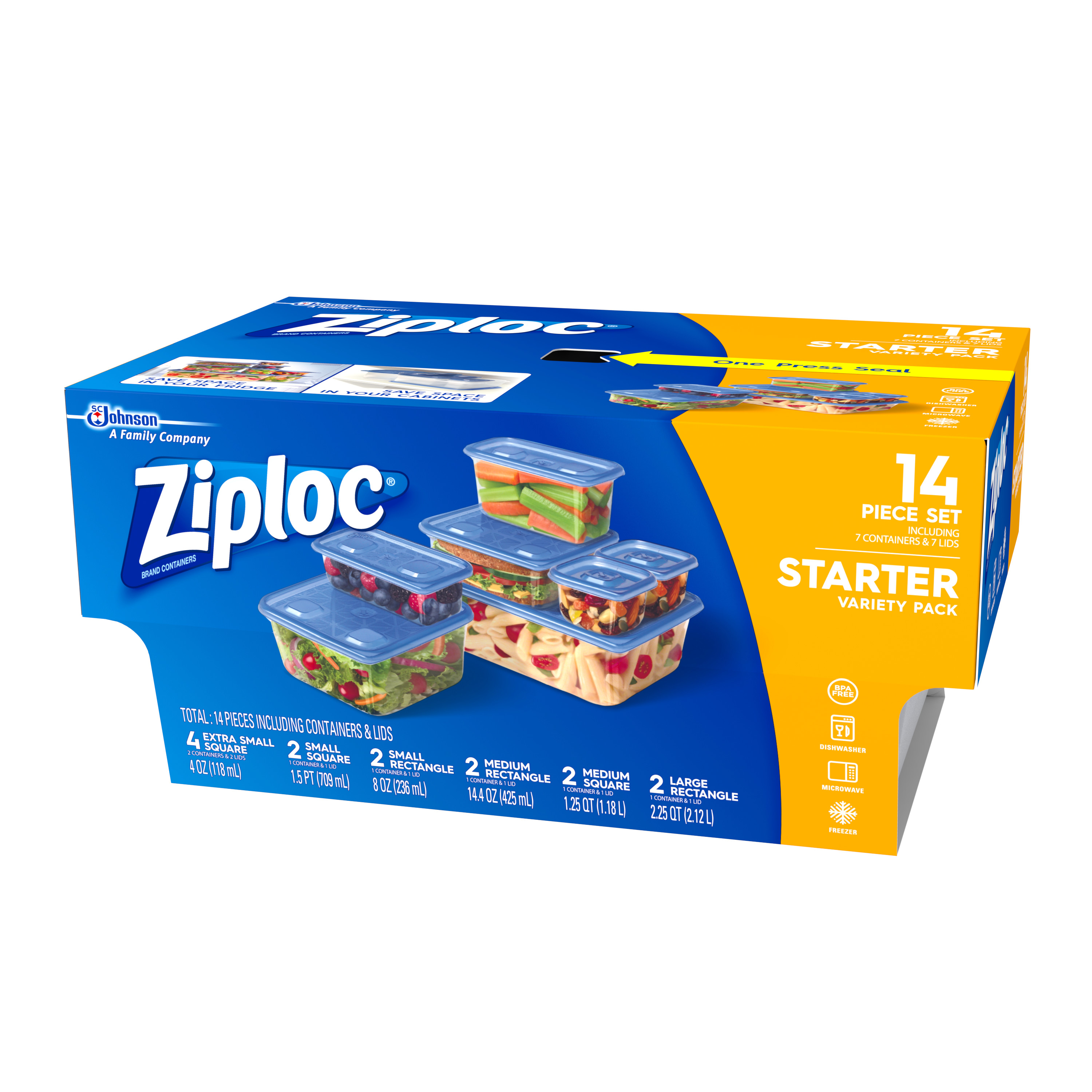 Ziploc® Starter Set Containers Variety Pack 7 Ct. Box, Shop