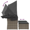 thumbnail image 6 of vidaXL Patio Sofa 2-Seater with Canopy and Stools Gray Poly Rattan, 6 of 9