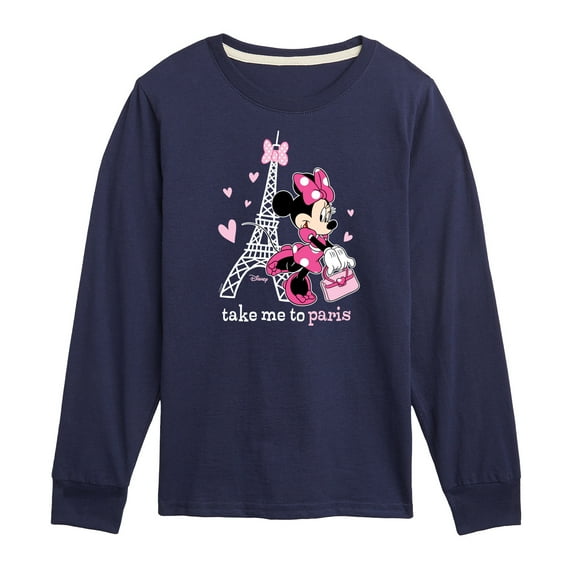 Disney - Mickey & Friends - Minnie Mouse - Take Me to Paris - Toddler And Youth Long Sleeve Graphic T-Shirt
