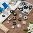 thumbnail image 4 of 24 Sets 6 Styles Alloy Flower Snap Buttons Black and White Vintage Metal Sew On Press Snap Button Fasteners Clothing Sewing Accessories Hollow Flower Sewing Press Studs Buttons Colorful, 4 of 5