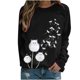 thumbnail image 1 of ICHUANYI Clearance Fashion Women Casual O- Neck Print Long-sleeved T-shirt(Black, XXL) ICHUANYI WER2023081014543, 1 of 4