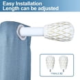 thumbnail image 3 of Urbanest Adjustable Single Curtain Rod Set Gilded Metrico Finials – 1 - Inch Diameter, With Glossy White Rod, 28–48 Inches, 3 of 6