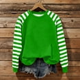thumbnail image 2 of UTSJKR Womens Striped Sweatshirt Casual Fashoin Raglan Long Sleeve Color Block Tee Shirts Cute Crewneck Holiday Tops Green XL, 2 of 5