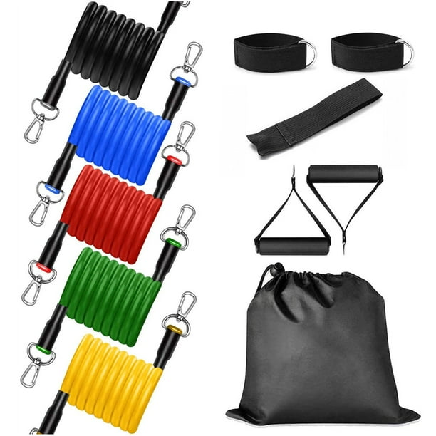 Resistance Band Set with Door Anchor, Handles, Ankle Strap, Perfect