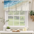 thumbnail image 3 of 2 Pack Valances for Windows, Blue Beach Coastal Window Valances for Living Room/Bedroom/Bathroom, Summer Ocean Nautical Seaside Light Filtering Kitchen Curtain Valance Window Treatment 60"W x18" L, 3 of 9