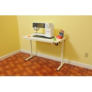 Arrow Cabinets 611 Gidget II Portable Sewing, Cutting and Craft Table with Lift, White